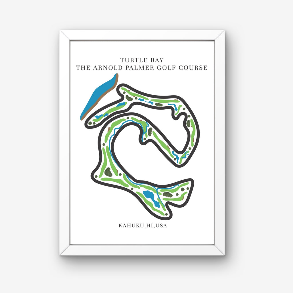 The Arnold Palmer Golf Course Golf Course Prints, Kahuku – Hawaii, Golf Map Artwork