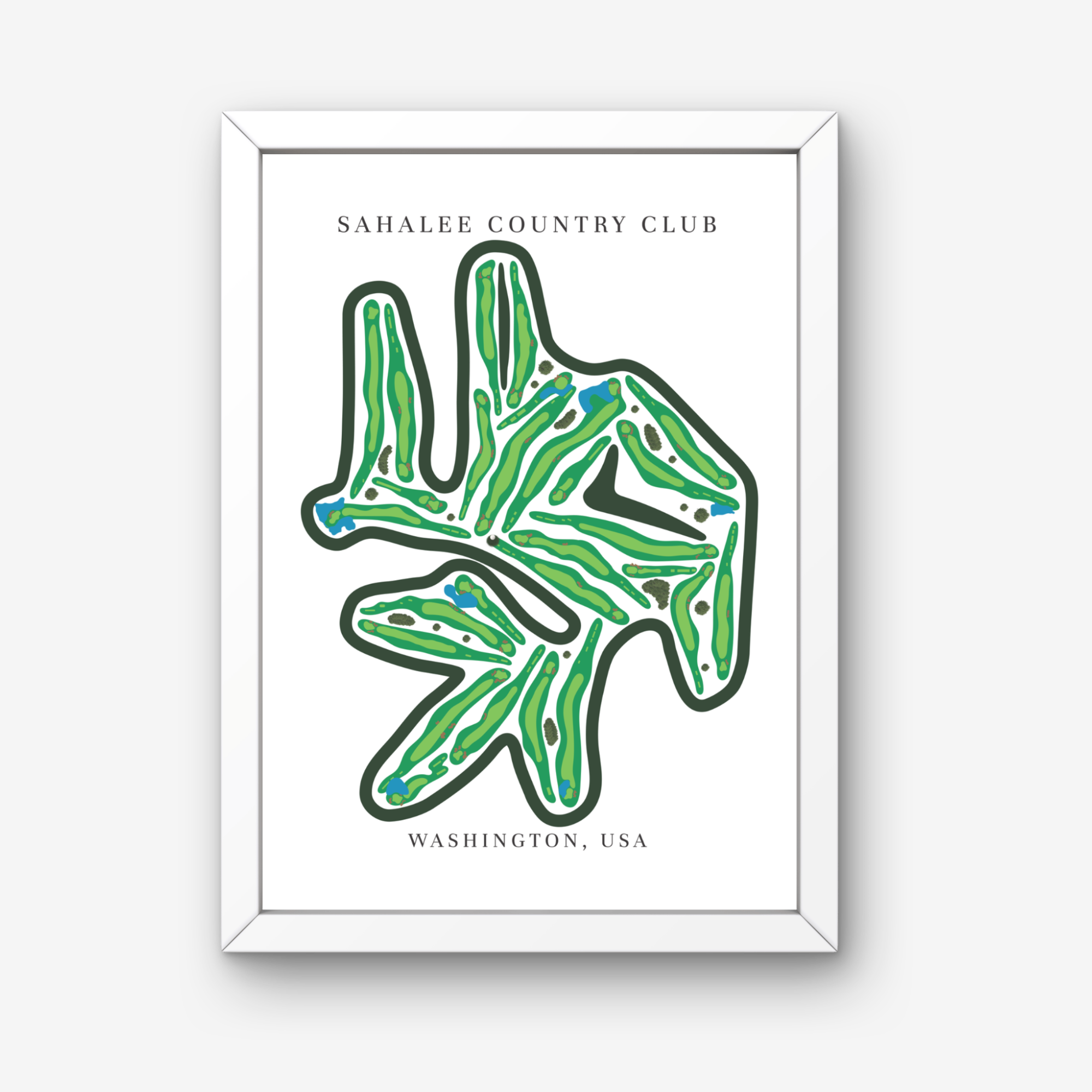 Sahalee Country Club Golf Course Prints, Washington, Golf Map Artwork