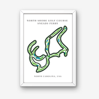 North Shore Golf Course Golf Course Prints, North Carolina, Golf Map Artwork