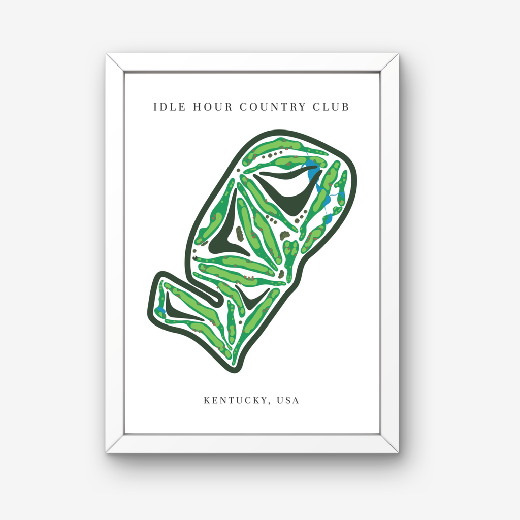 Idle Hour Country Club Golf Course Prints, Kentucky, Golf Map Artwork