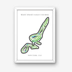 West Point Golf Course Print, New York, Golf Map Artwork