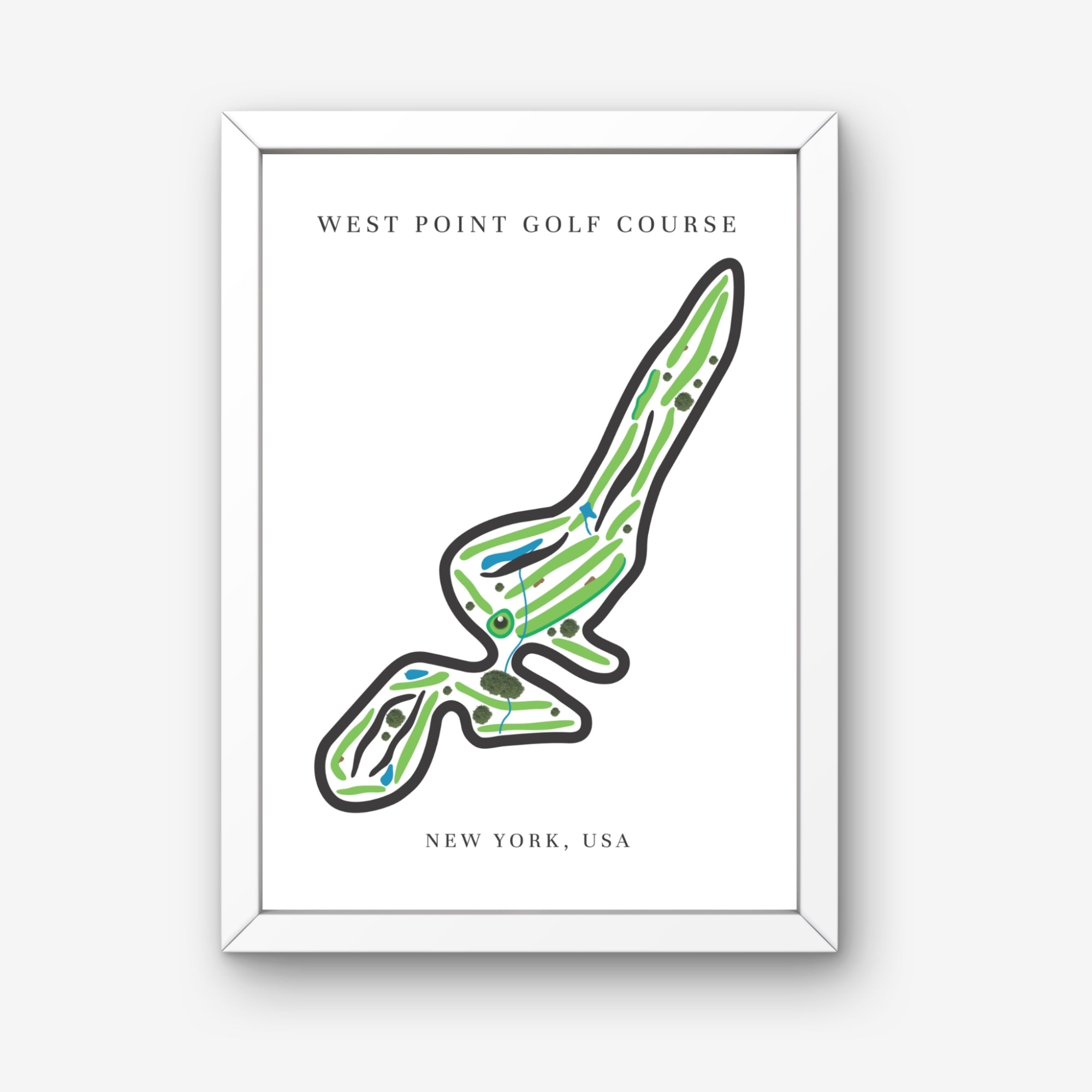 West Point Golf Course Print, New York, Golf Map Artwork