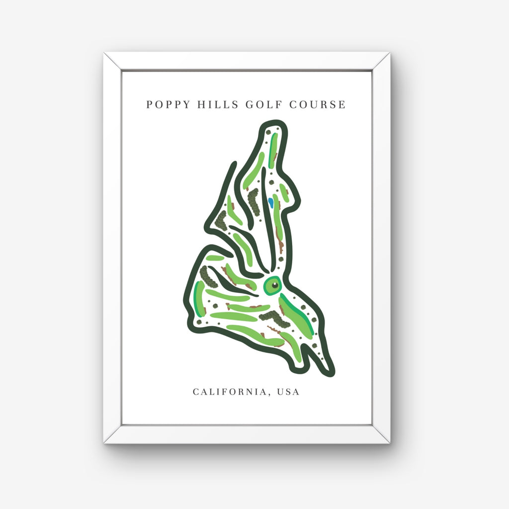 Poppy Hills Golf Course Print, California, Golf Map Artworks