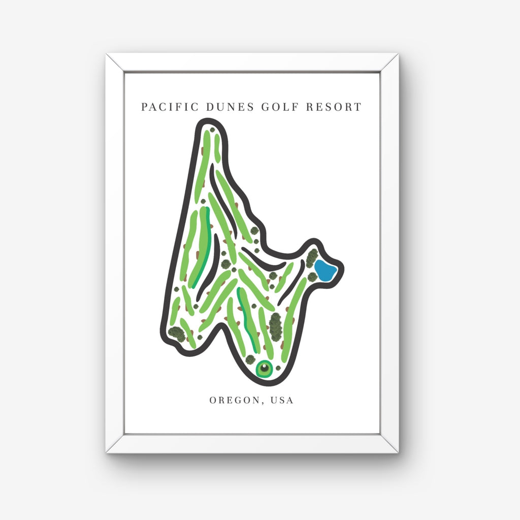 Pacific Dunes Golf Resort Golf Course Prints, Oregon, Golf Map Artwork
