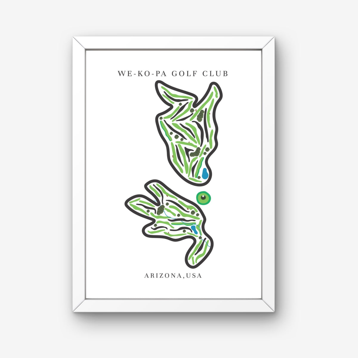 WE-KO-PA Golf Club Golf Course Prints, Arizona, Golf Map Artwork