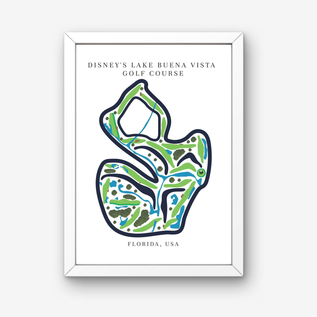 Disney's Lake Buena Vista Golf Course Prints, Florida, Golf Map Artwork