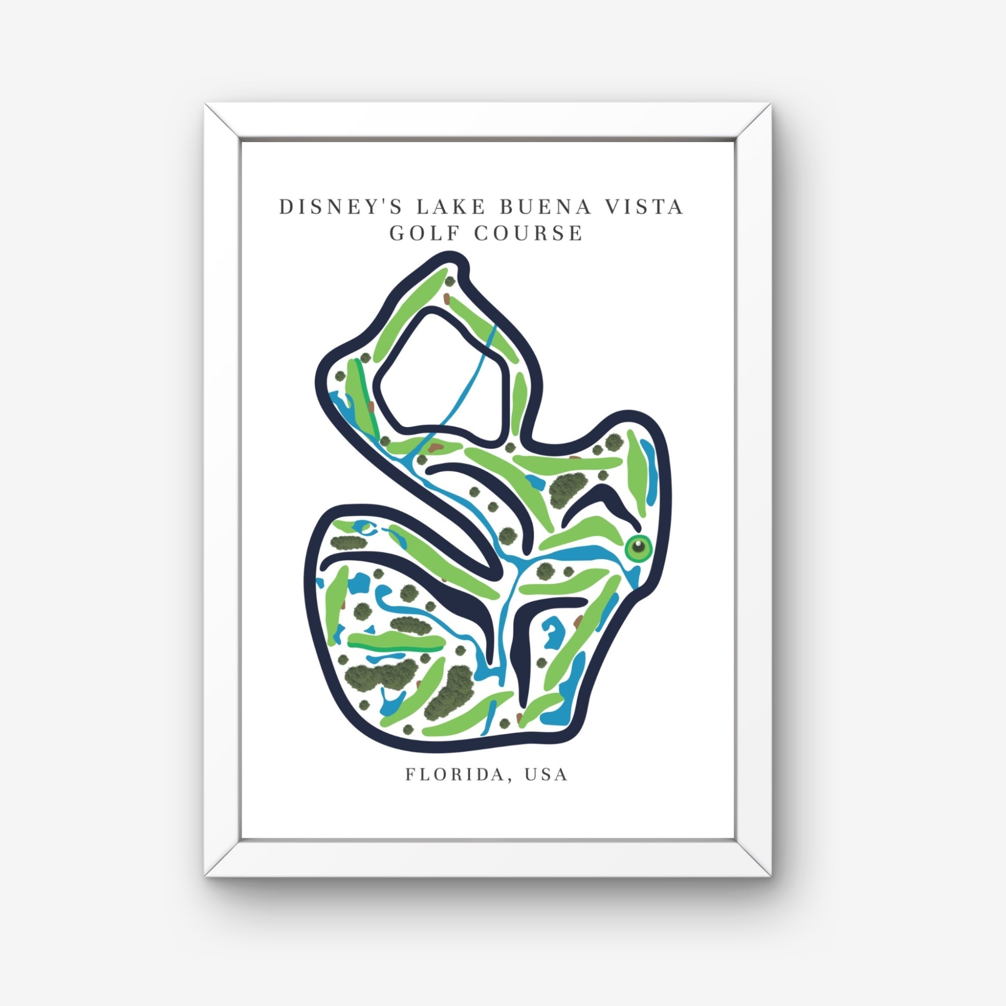 Disney's Lake Buena Vista Golf Course Prints, Florida, Golf Map Artwork