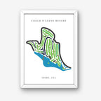Coeur d'Alene Resort Golf Course Prints, Idaho, Golf Map Artwork