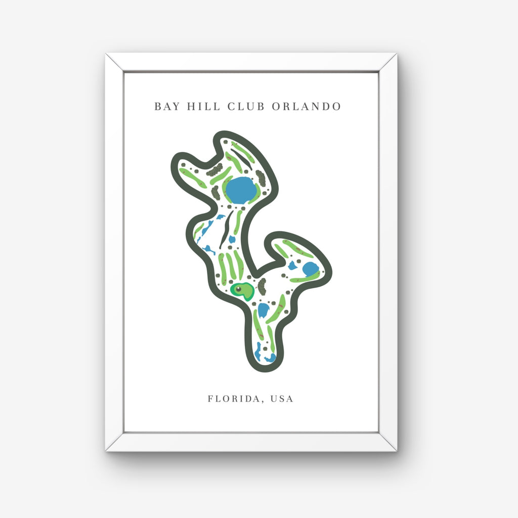 Bay Hill Club Golf Course Print, Florida, Golf Map Artworks