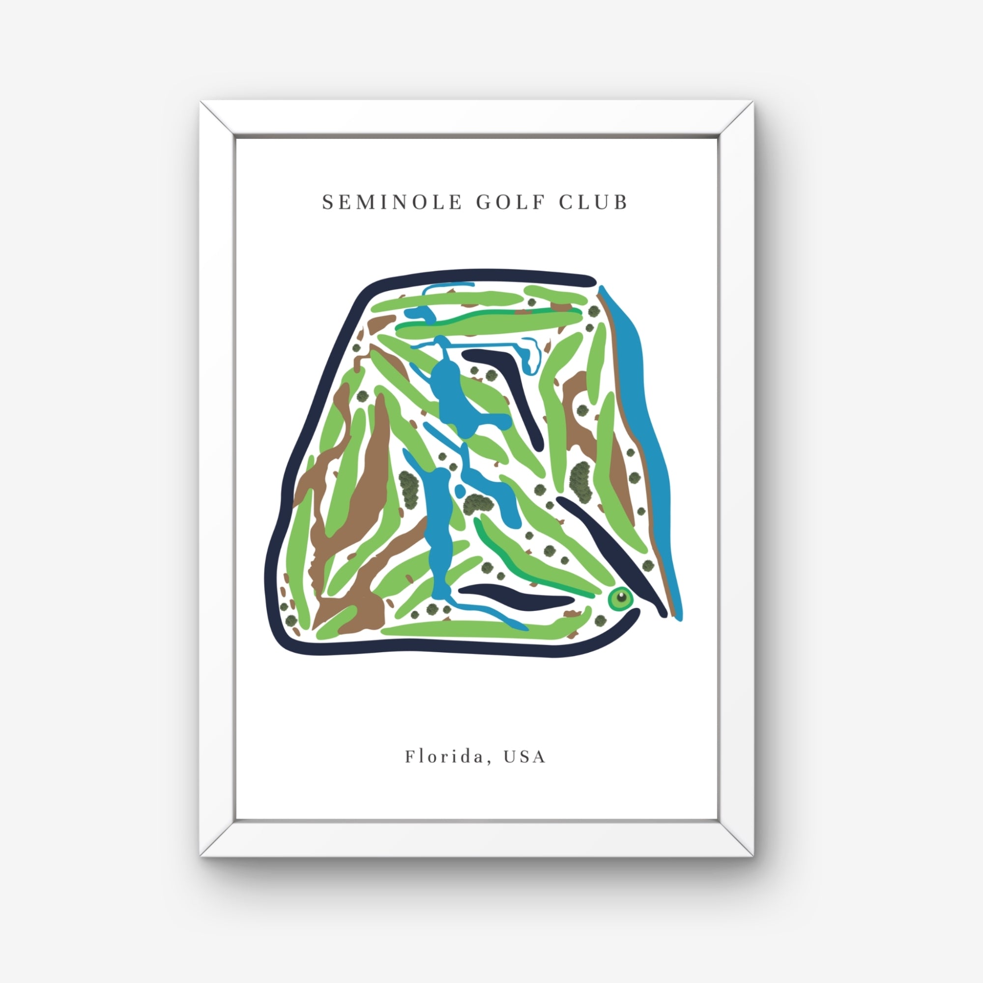 Seminole Golf Club Golf Course Prints, Florida, Golf Map Artwork