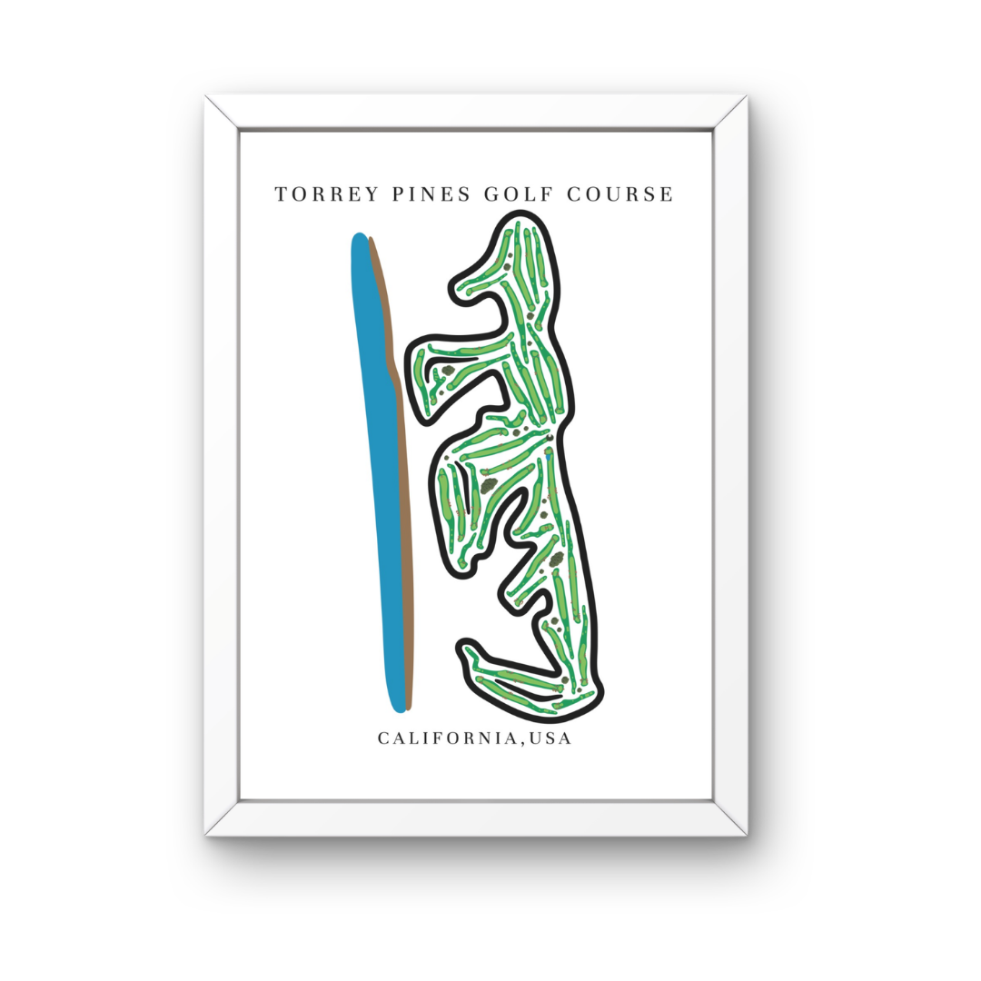 Torrey Pines Golf Course Print, California, Golf Map Artworks