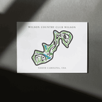 Wilson Country Club Golf Course Prints, North Carolina, Golf Map Artwork
