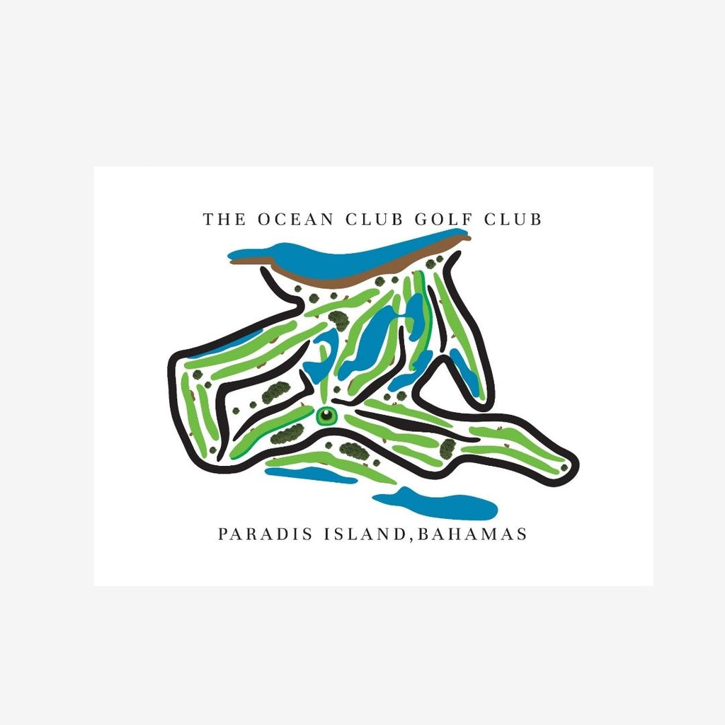 The Ocean Club Golf Club Golf Course Prints, Paradise Island – Bahamas, Golf Map Artwork image