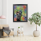 Modern Golf Swing Art Print – Abstract Color Splash Wall Frame for Golf Lovers