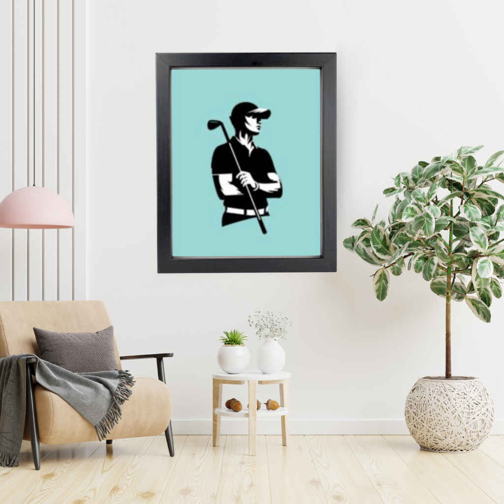 Male Golfer Illustration, Golf Wall Art Print Gifts