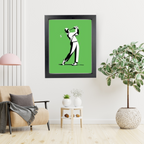 Men Playing Golf Illustration, Golf Wall Art Print Gifts