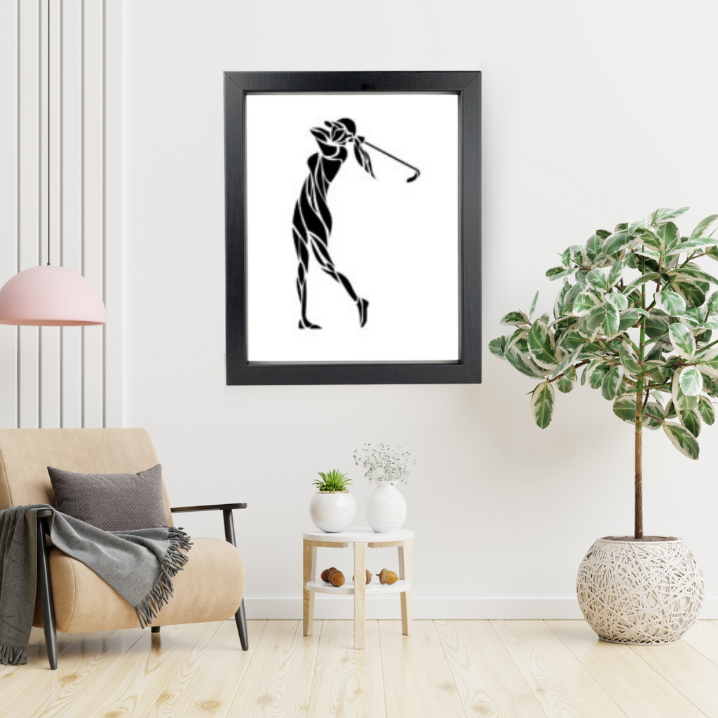 Women Playing Golf Illustration, Golf Wall Art Print Gifts