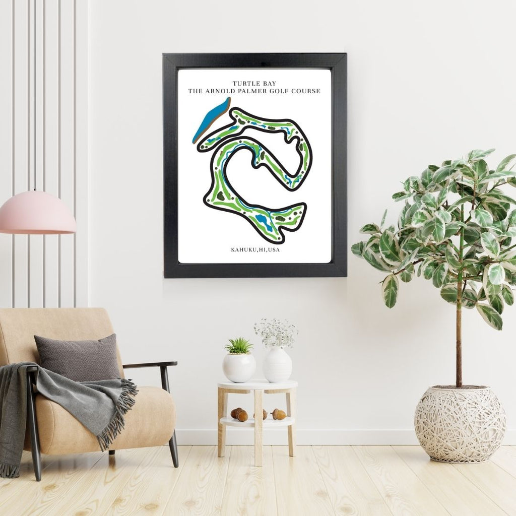 The Arnold Palmer Golf Course Golf Course Prints, Kahuku – Hawaii, Golf Map Artwork image