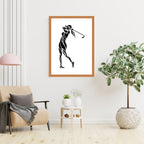 Women Playing Golf Illustration, Golf Wall Art Print Gifts