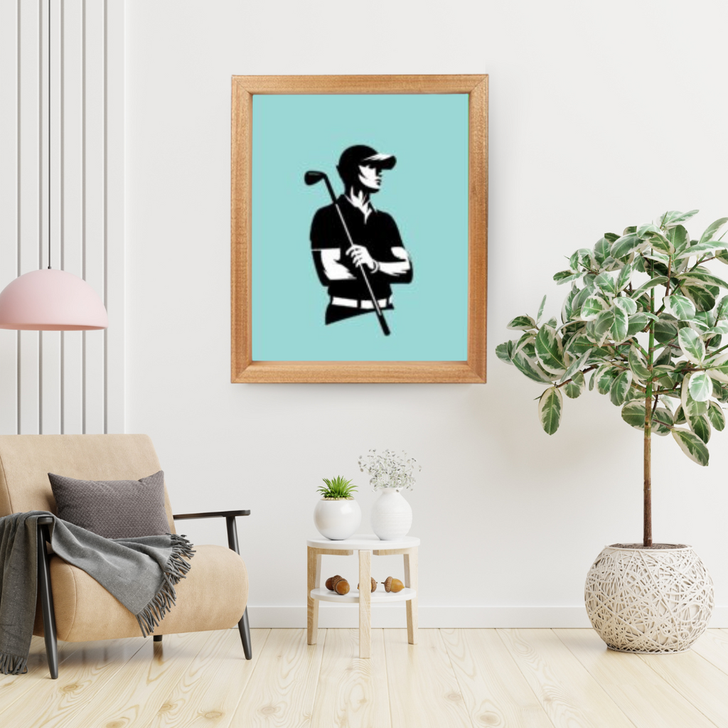 Male Golfer Illustration, Golf Wall Art Print Gifts