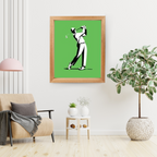 Men Playing Golf Illustration, Golf Wall Art Print Gifts