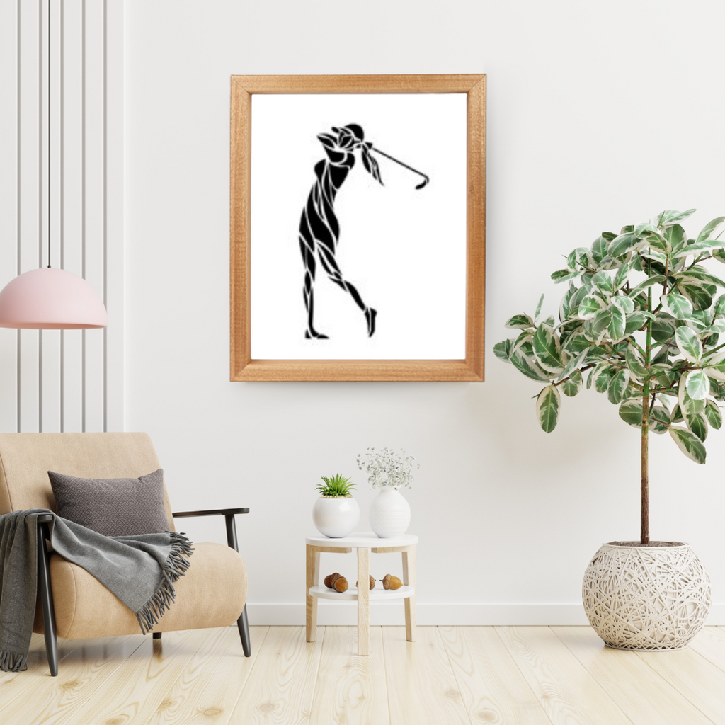 Women Playing Golf Illustration, Golf Wall Art Print Gifts
