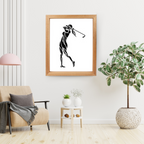 Women Playing Golf Illustration, Golf Wall Art Print Gifts