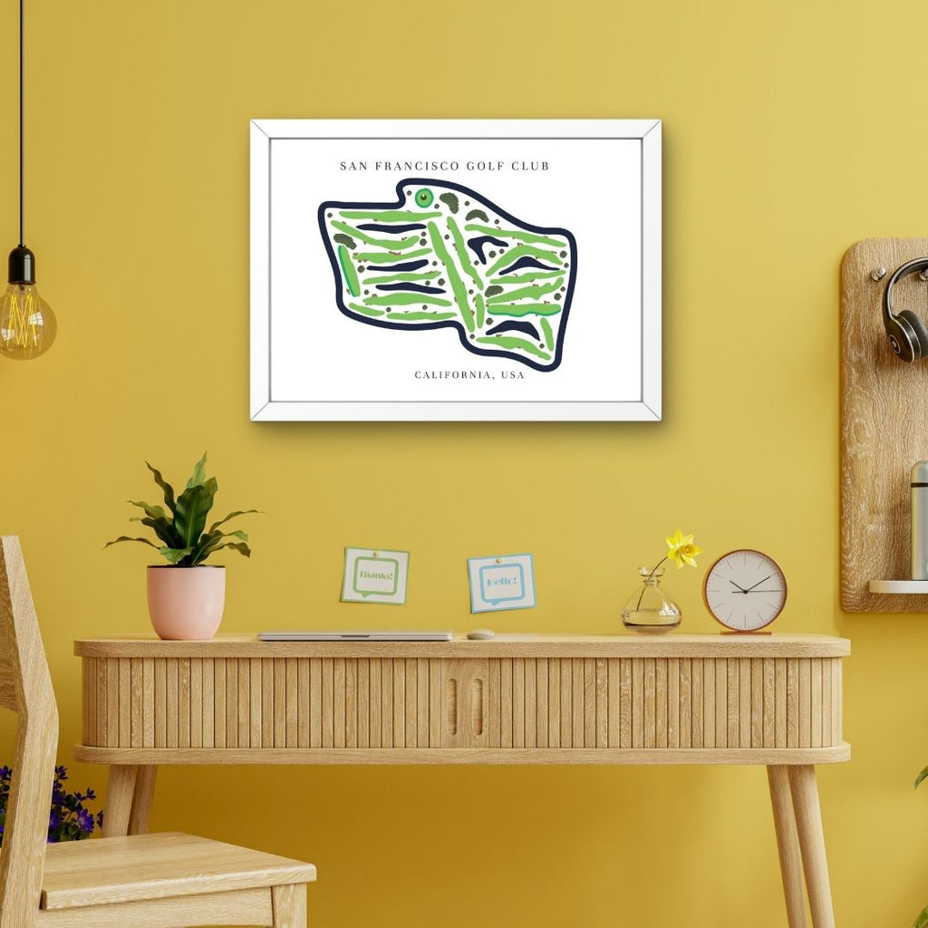 San Francisco Golf Club Golf Course Prints, California, Golf Map Artwork