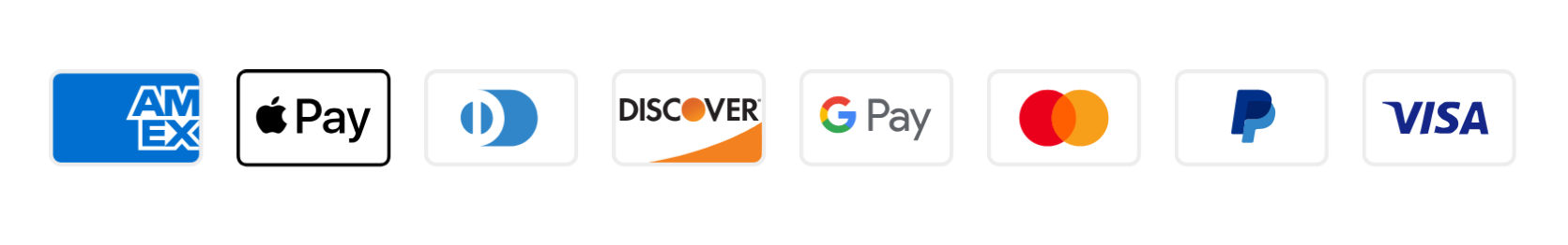 Credit Card / Apple Pay / Google Pay