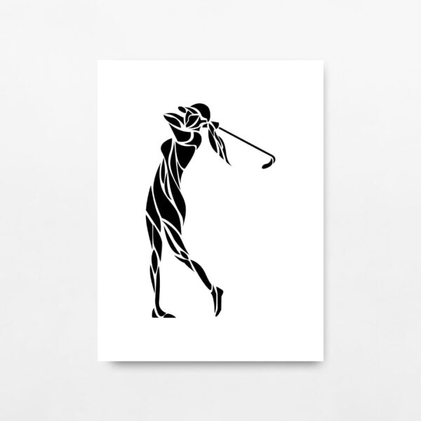 Women Playing Golf Illustration, Golf Wall Art Print Gifts