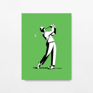 Men Playing Golf Illustration, Golf Wall Art Print Gifts