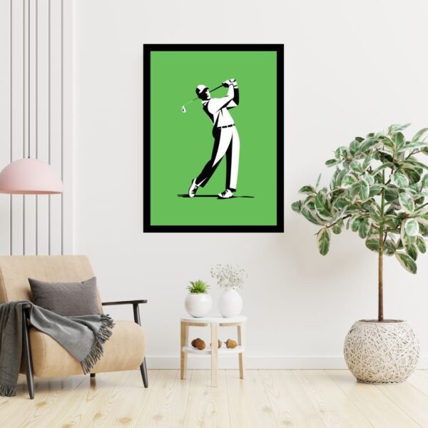 Men Playing Golf Illustration, Golf Wall Art Print Gifts