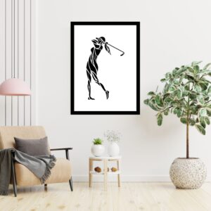 Women Playing Golf Illustration, Golf Wall Art Print Gifts