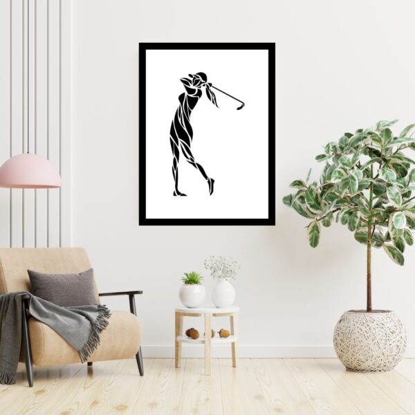 Women Playing Golf Illustration, Golf Wall Art Print Gifts