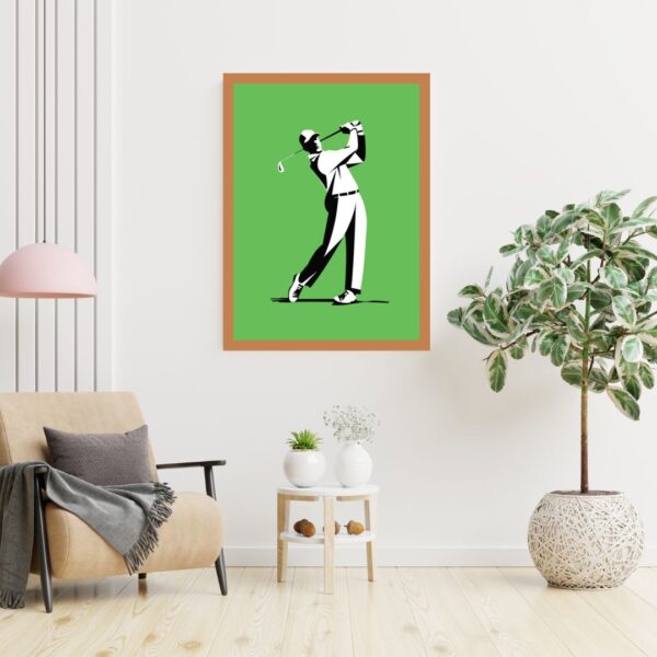 Men Playing Golf Illustration, Golf Wall Art Print Gifts