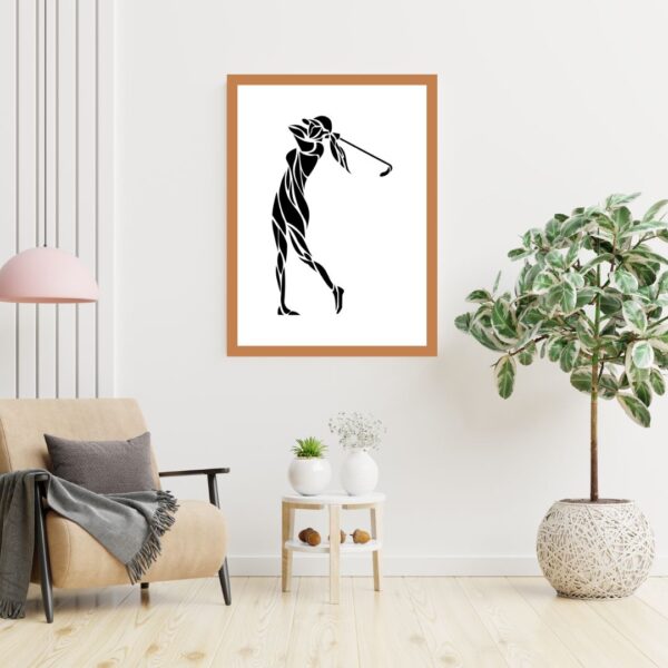 Women Playing Golf Illustration, Golf Wall Art Print Gifts