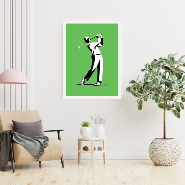 Men Playing Golf Illustration, Golf Wall Art Print Gifts