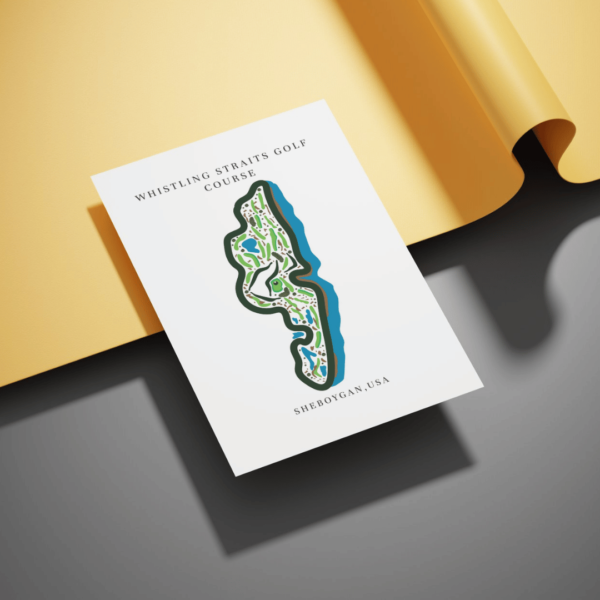 Whistling Straits Golf Course Map Prints, Sheboygan, USA