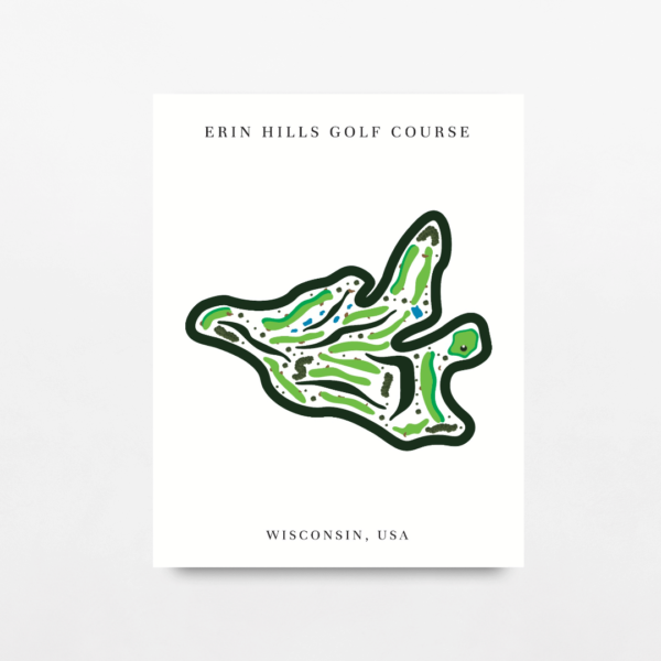 Erin Hills Golf Course Map Print, Wisconsin