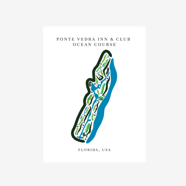 Ponte Vedra Inn & Club Ocean Course Map Print, Florida