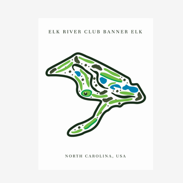 Elk River Club Golf Course Print, North Carolina, Golf Map Artworks