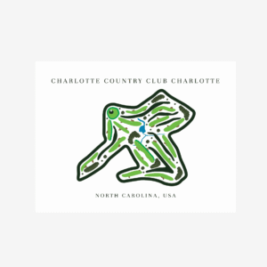 Charlotte Country Club Golf Course Print, North Carolina, Golf Map artworks