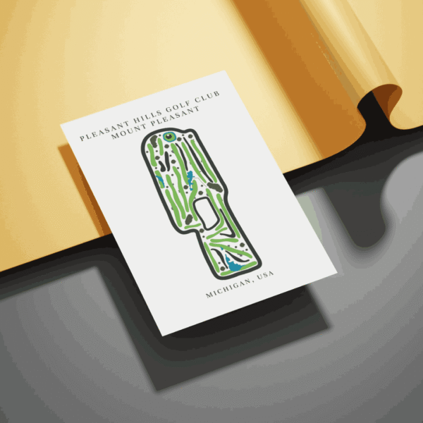 Pleasant Hills Golf Club Golf Course Prints, Michigan, Golf Map artworks