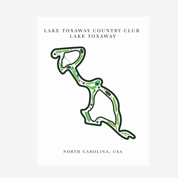 Lake Toxaway Country Club Golf Course Prints, North Carolina, Golf Map Artwork