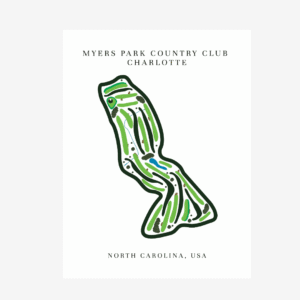 Myers Park Country Club Golf Course Prints, North Carolina, Golf Map Artwork