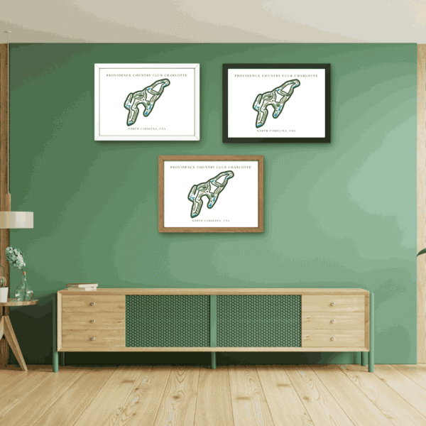 Providence Country Club Golf Course Prints, North Carolina, Golf Map Artwork