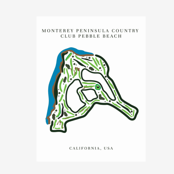 Monterey Peninsula Country Club Golf Course Prints, California, Golf Map Artwork