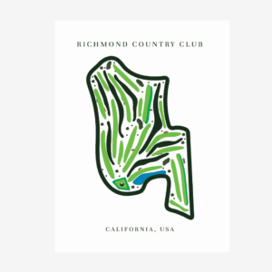 Richmond Country Club Golf Course Prints, California, Golf Map Artwork