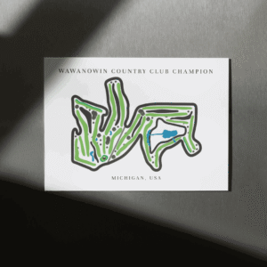 Wawanowin Country Club Golf Course Prints, Michigan, Golf Map Artwork