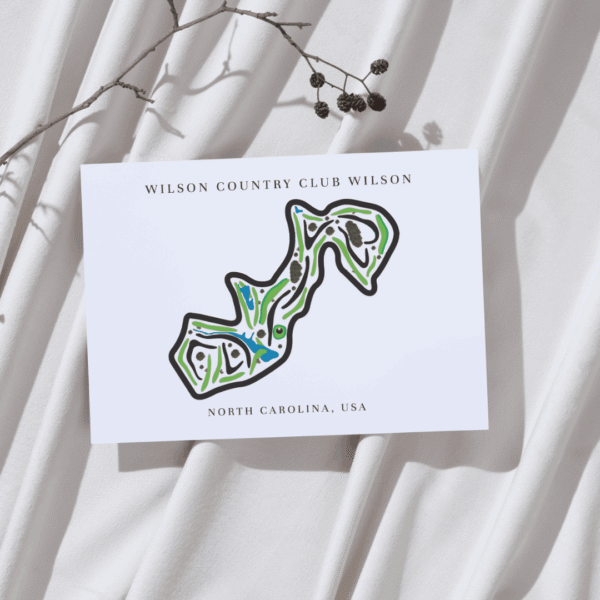 Wilson Country Club Golf Course Prints, North Carolina, Golf Map Artwork
